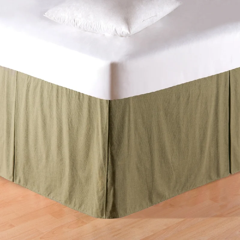 Markdown Sale Mini Green Plaid 18-inch Drop Bed Skirt