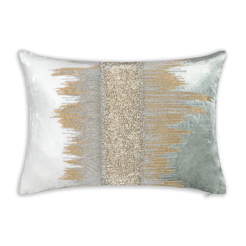 Act Fast Mira Ivory Aqua Lumbar Pillow