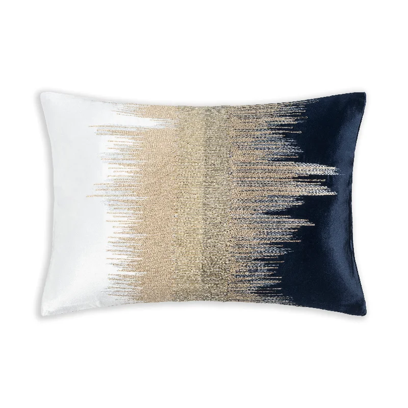 Limited Stock – Hurry Before It'S Gone Mira Ivory Navy Velvet Lumbar Pillow