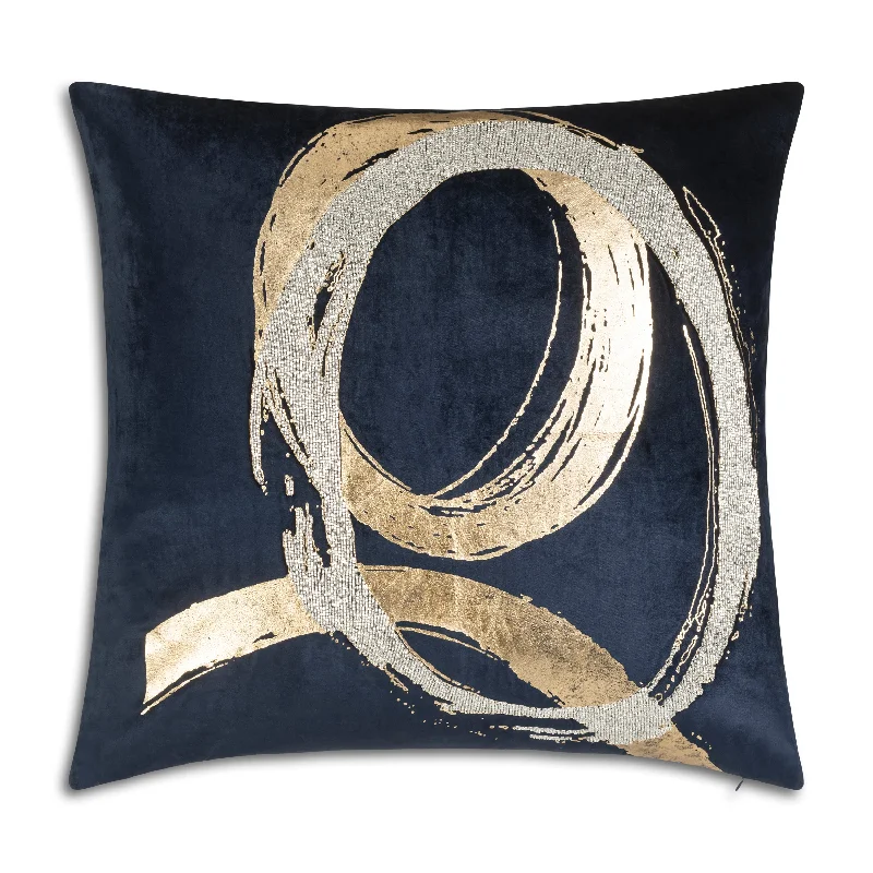 Best Prices Of The Season Happening Now Mira Silver Foil Navy Pillow