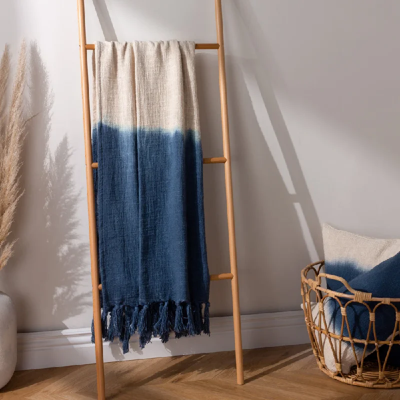 Best Seller Mizu Dip Dye Fringed Throw Ink