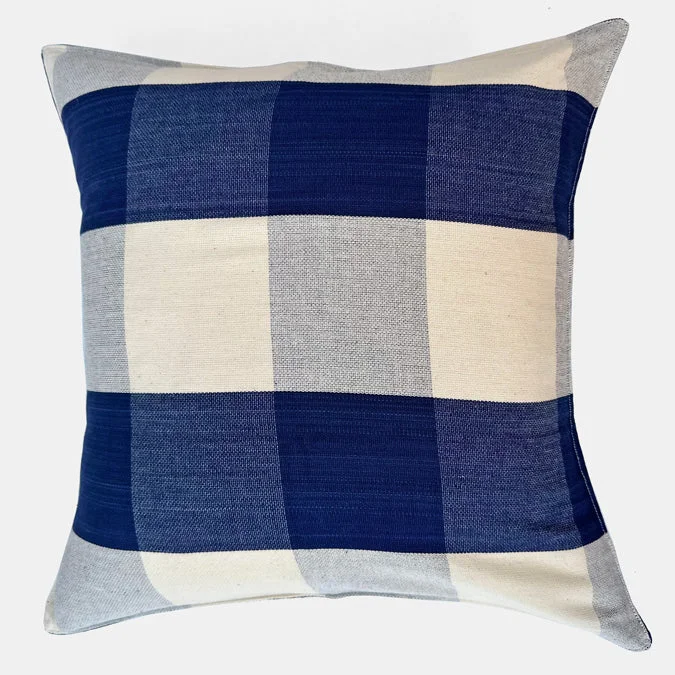 The Sale Everyone's Talking About Navy and Off White Check Square Pillow