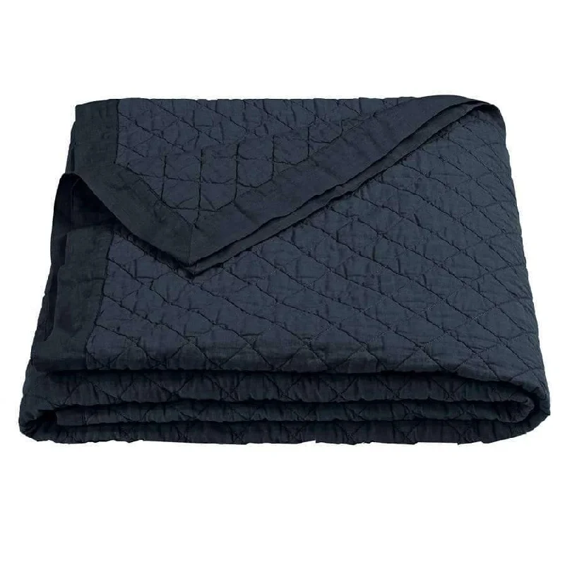 Weekend Offers That Sizzle Navy Blue Quilted Coverlet