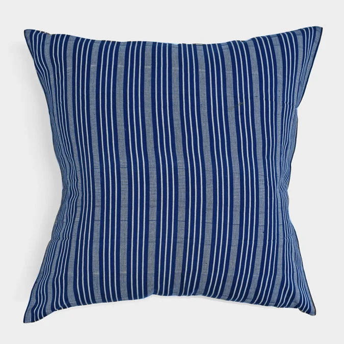 Special Promotions Available For A Short Time Navy Pinstripe Square Pillow