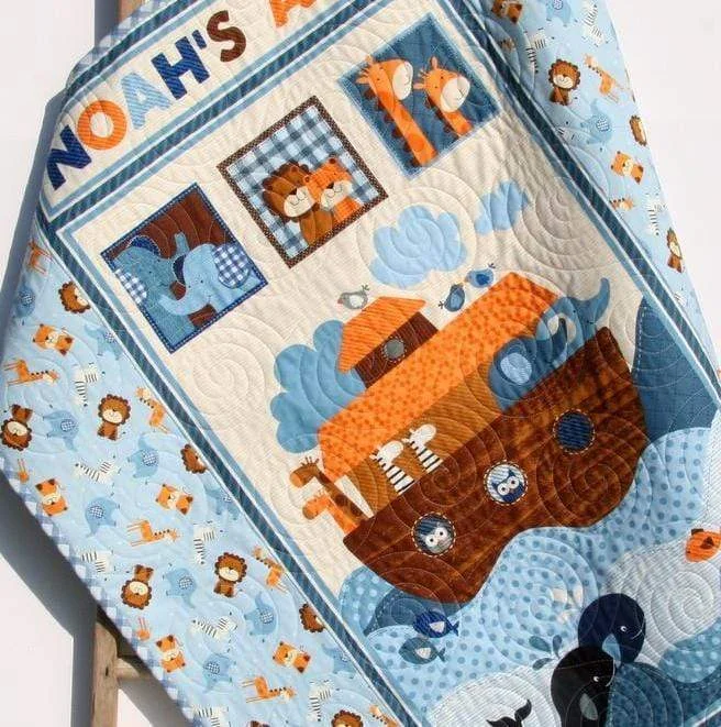 Super Savings Noah's Ark Baby Quilt Biblical Religous Blanket Gender Neutral Crib Bedding Super Savings Noah's Ark Baby Quilt Biblical Religous Blanket Gender Neutral Crib Bedding
