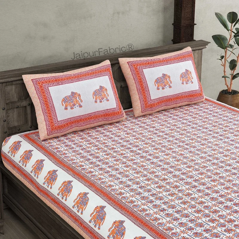 Limited Time Discount Padharo Sa Pink Pure Cotton Double Bedsheet