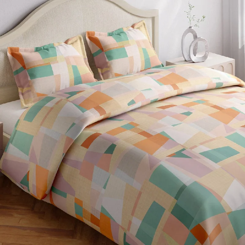 Must-Have Deals Pastel Geometric 100% Cotton Double Bedsheet, 144 TC