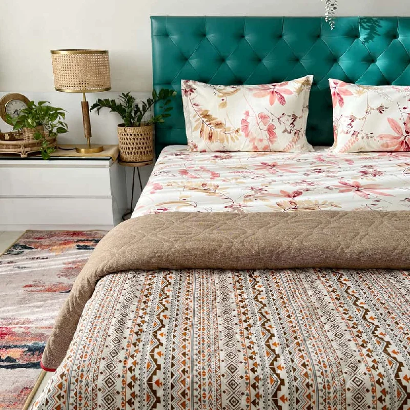 Savings Galore Cotton Bedsheet + AC Blanket Combo Pack - (Combo 18 - Floral feast Peach and Brown + Mexico) Savings Galore Cotton Bedsheet + AC Blanket Combo Pack - (Combo 18 - Floral feast Peach and Brown + Mexico)