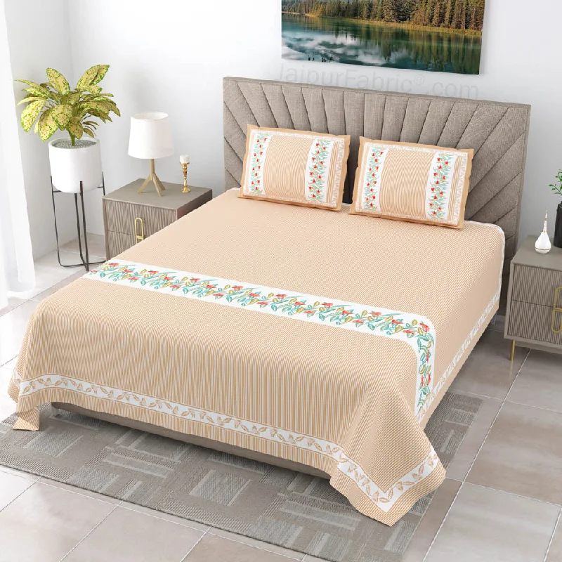 Super Savings Peach Eco Friendly Pure Cotton King Size Double BedSheet