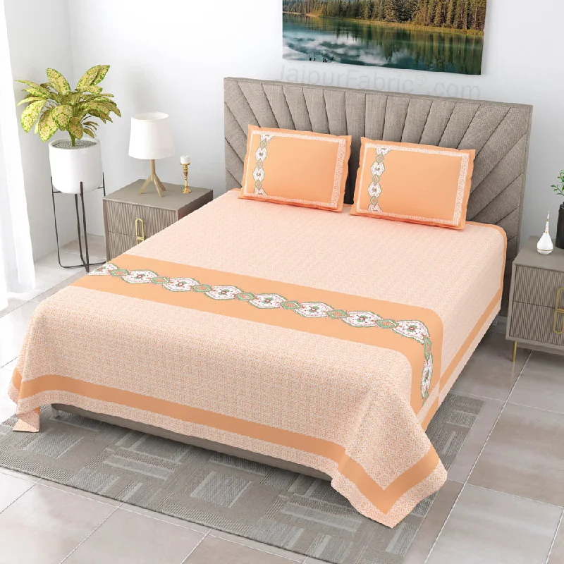 Savings Alert Peach Oasis Pure Cotton King Size Double BedSheet