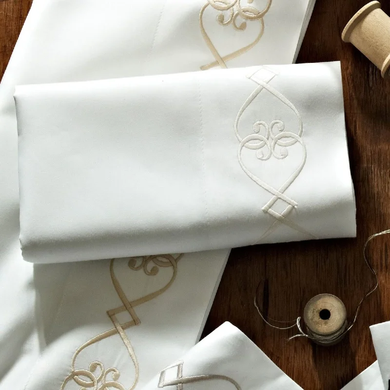 Limited Quantity Concerto Embroidered Sheeting by Peacock Alley