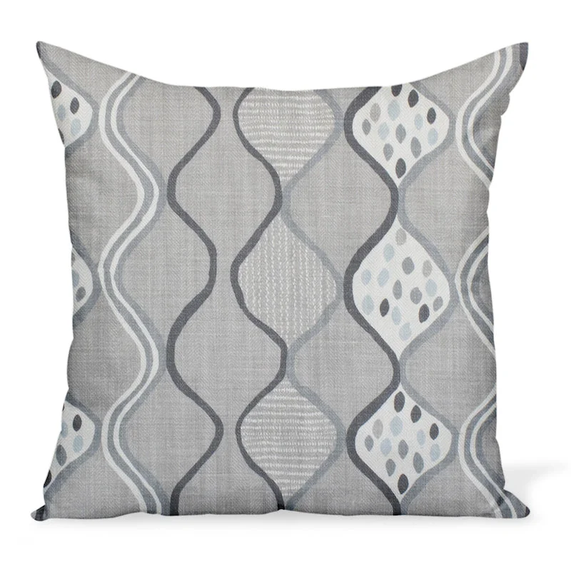 Final Clearance Peter Dunham Textiles Baltic Wave in Ash/Charcoal Pillow