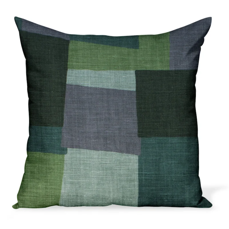 Blowout Sale Peter Dunham Textiles Collage in Green/Gray Pillow