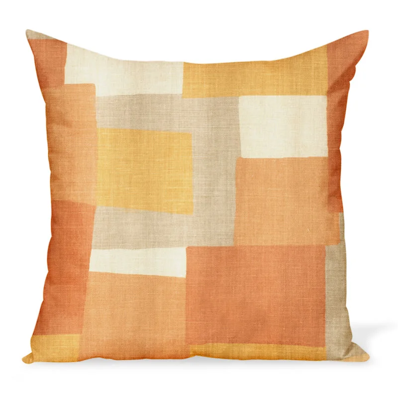 Bargain Bin Peter Dunham Textiles Collage in Orange/Yellow Pillow
