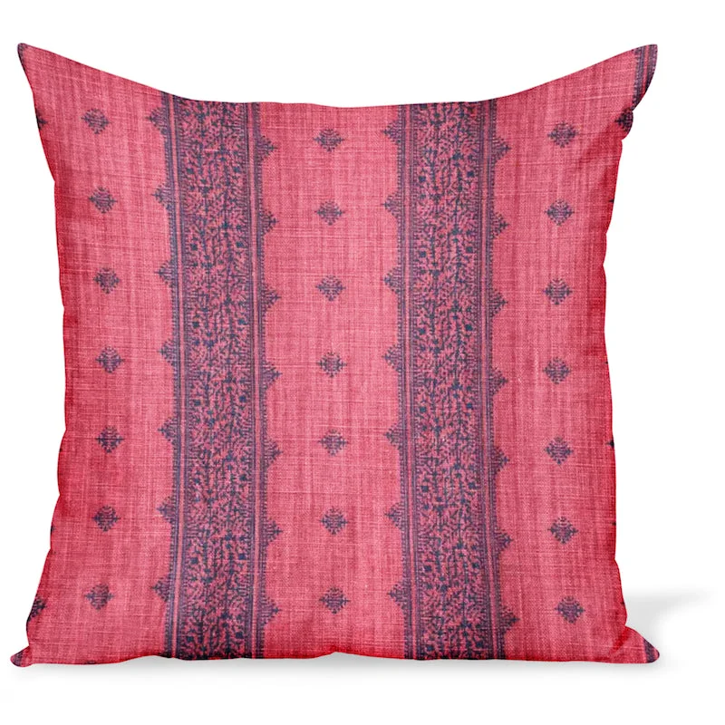 Weekend Specials to Delight Peter Dunham Textiles Fez Stripe in Indigo/Raspberry Pillow