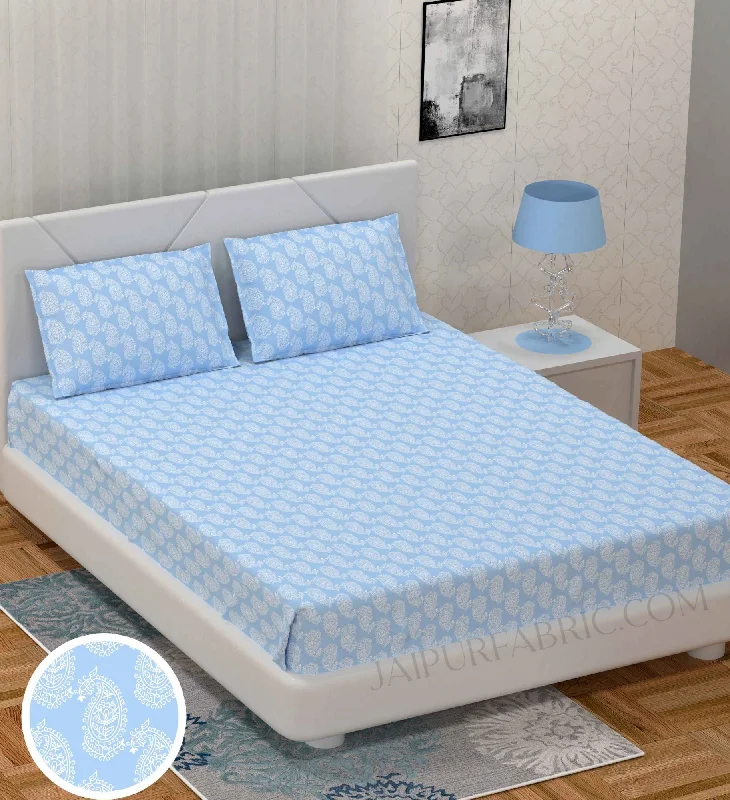 Best Bargains placid paisley blue king size bedsheet