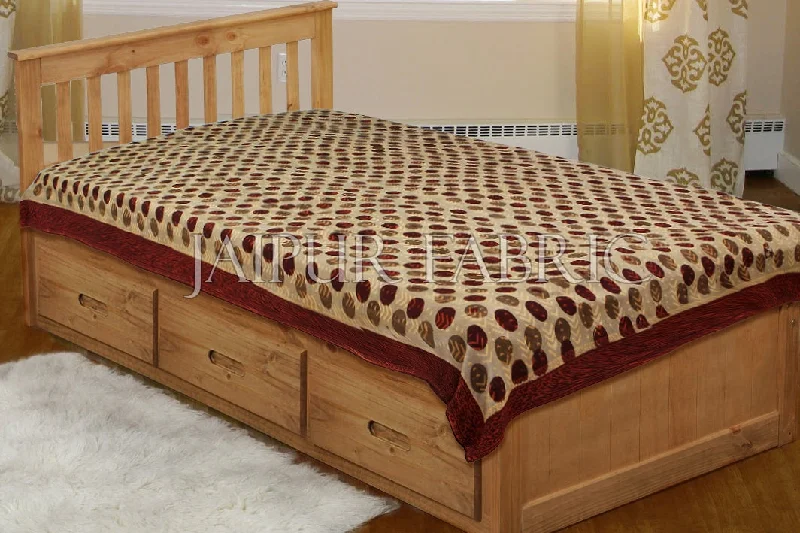 Sale Event Polka Pattern Jaipur Bagru Block print Single Cotton Bed sheet