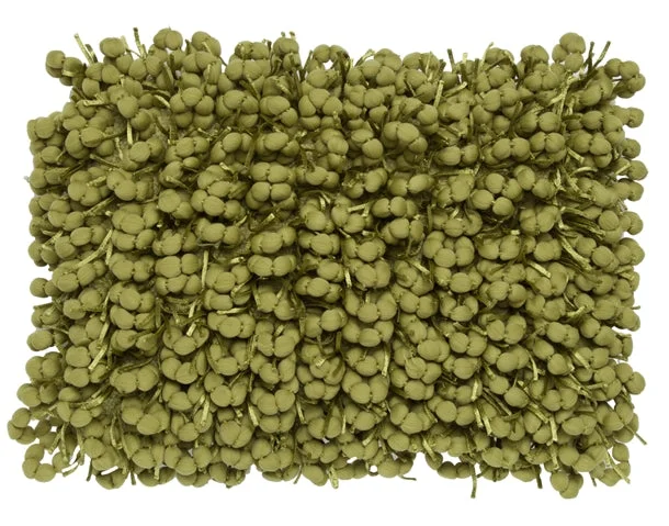 Price Reduction Pompom Woven Lime Pillow