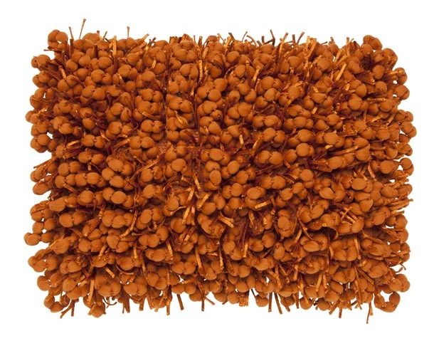 Limited Availability Pompom Woven Orange Pillow