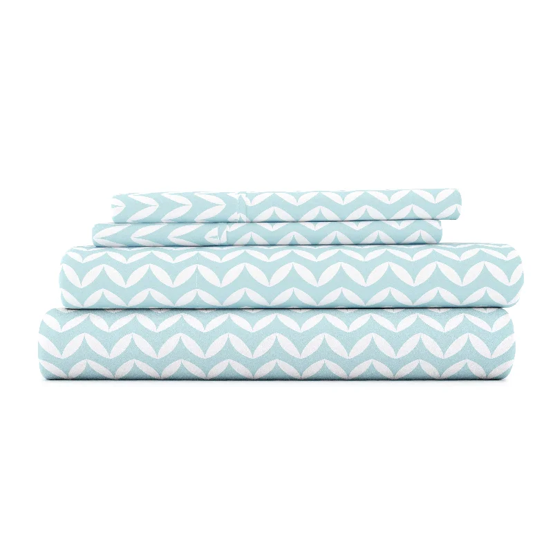 Bonus Offer Puffed Chevron Pattern 4-Piece Sheet Set