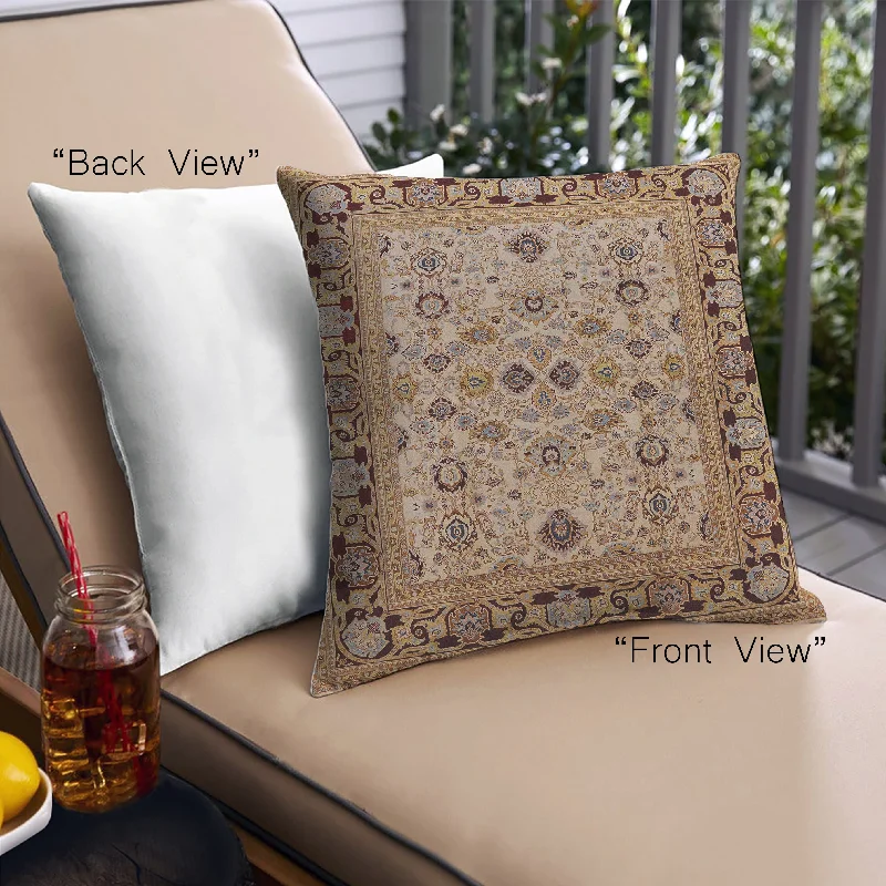 Grab The Hottest Deals Before They Disappear Mid-Century Modern Urban Indoor Outdoor Square Brown Sand Brown Throw Pillow, 18 inch by 18 inch, pwurb3132