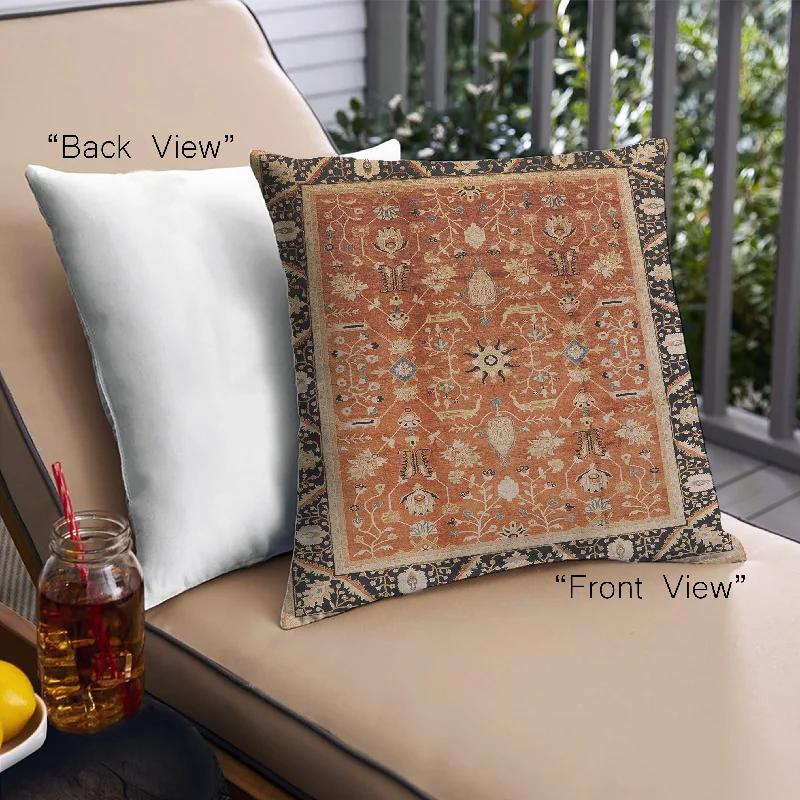 Discount Deals Mid-Century Modern Urban Indoor Outdoor Square Brown Sand Brown Throw Pillow, 18 inch by 18 inch, pwurb3219