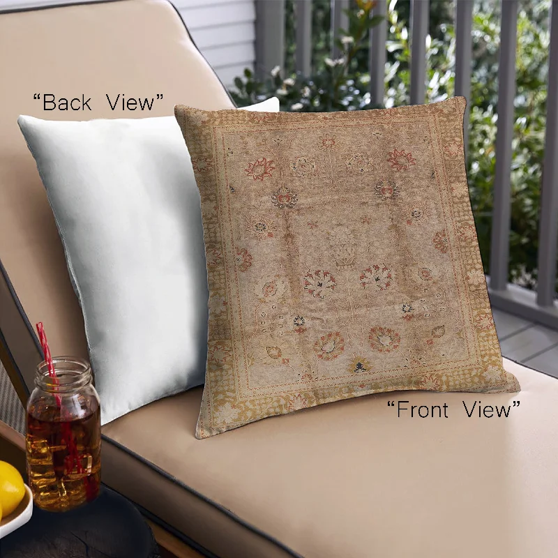 Extra Savings Mid-Century Modern Urban Indoor Outdoor Square Brown Sand Brown Throw Pillow, 18 inch by 18 inch, pwurb3224 Extra Savings Mid-Century Modern Urban Indoor Outdoor Square Brown Sand Brown Throw Pillow, 18 inch by 18 inch, pwurb3224