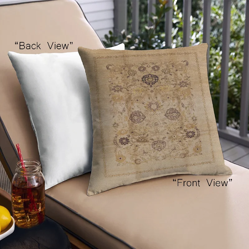 Crazy Savings Mid-Century Modern Urban Indoor Outdoor Square Brown Sand Brown Throw Pillow, 18 inch by 18 inch, pwurb855