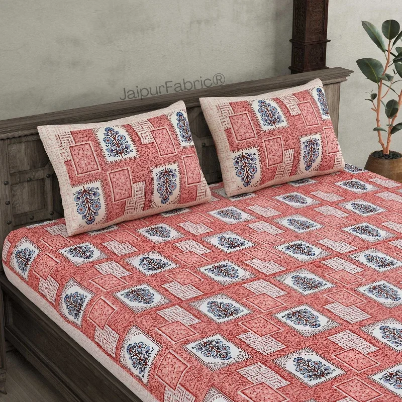 Flash Deals Rani Jharoka Pink Pure Cotton Double Bedsheet