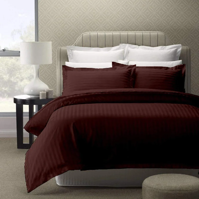 Limited Availability Regal 220 TC Stripe Collection - 100 % Cotton Satin Bedsheet with pillow covers , Brown Limited Availability Regal 220 TC Stripe Collection - 100 % Cotton Satin Bedsheet with pillow covers , Brown