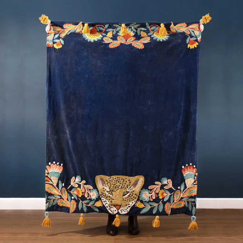 Price Rollback Regal Leopard Throw Royal Blue