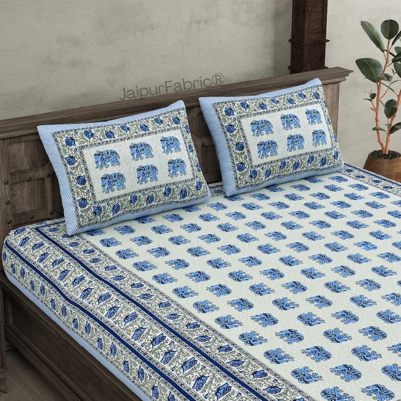 New Arrival Royal Baarat Blue Pure Cotton Double Bedsheet