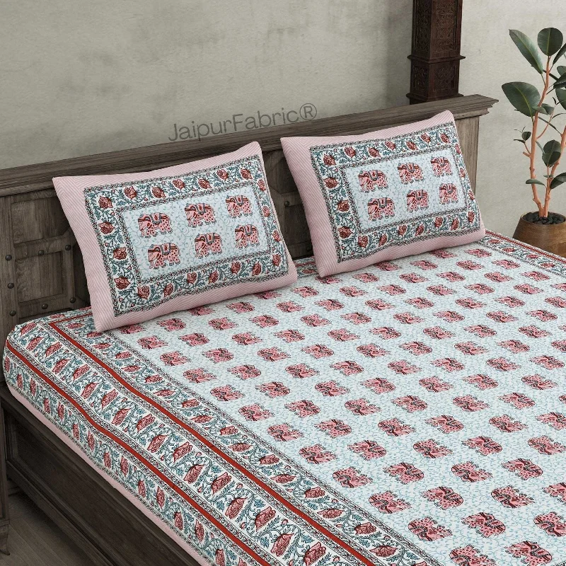 Special Offer Royal Baarat Peach Pure Cotton Double Bedsheet