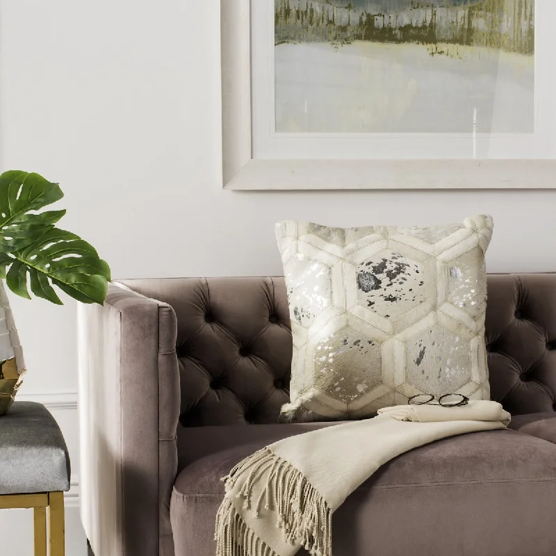 Exclusive Discounts Available Now Safavieh Maggie Metallic Cowhide Pillow