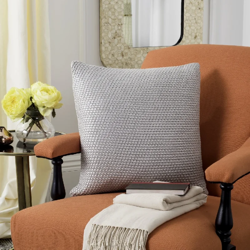 Amazing Prices On The Styles You Love Safavieh Tickled Grey Knit Pillow