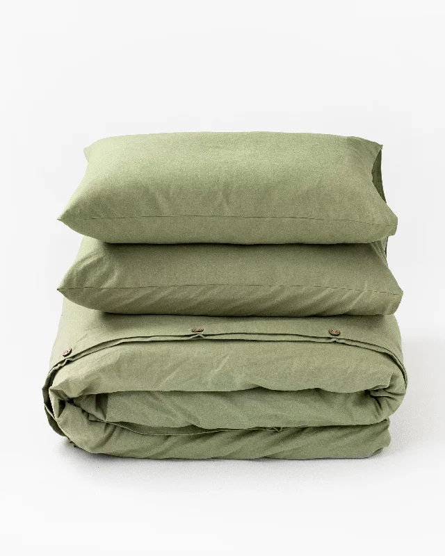 Discount Days Sage linen-cotton duvet cover set (3 pcs)