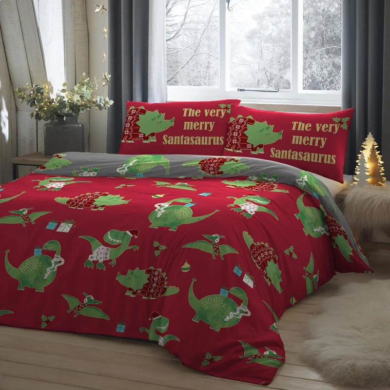 Customer Appreciation Sale Santasaurus Duvet Cover Set