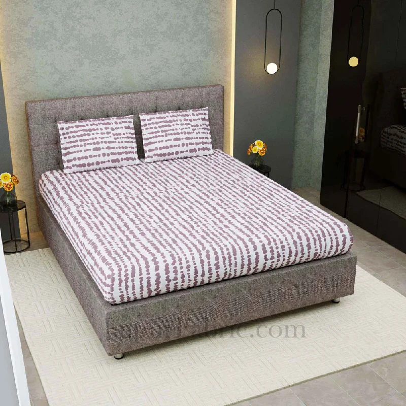 Hurry In Scattered Pebbles White Grey King Size Double Bedsheet