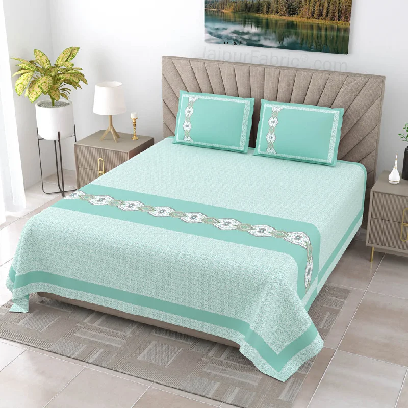 Special Savings Sea Green Oasis Pure Cotton King Size Double BedSheet