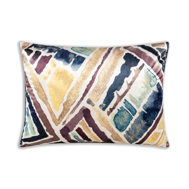 Online Only Sepia Abstracted Printed Velvet Pillow