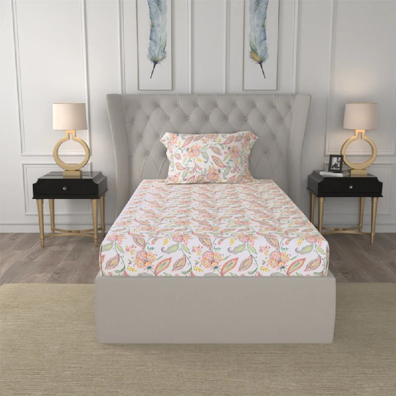 Friends and Family Sale Serene 200 TC 100% Cotton Single Bedsheet with Pillow Covers - Iris Pink Friends and Family Sale Serene 200 TC 100% Cotton Single Bedsheet with Pillow Covers - Iris Pink
