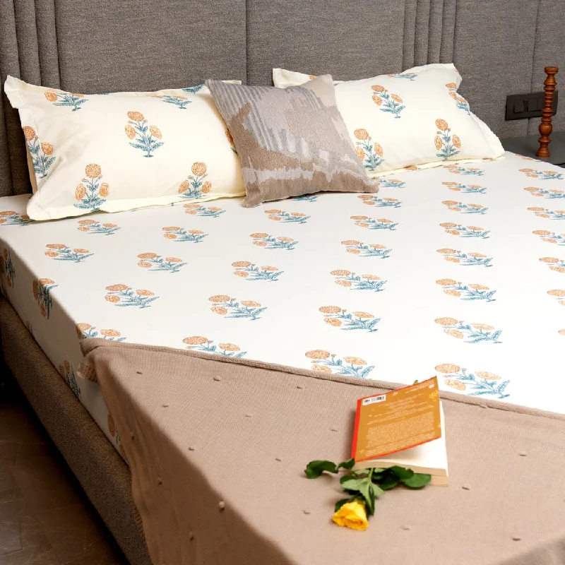 Special Promotion Serene 200 TC 100% Cotton Single Bedsheet with Pillow Covers - Sunflower - Yellow Special Promotion Serene 200 TC 100% Cotton Single Bedsheet with Pillow Covers - Sunflower - Yellow