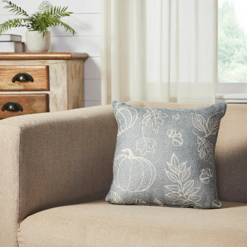 Discount Mania Silhouette Pumpkin Grey Pillow 14x14