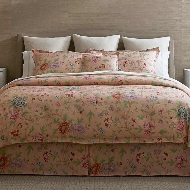 Blowout Sale Simone Linen Bedding in Apricot by Matouk | Schumacher