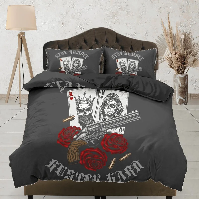 Final Offer Skull Guns Roses Black Duvet Cover Set Gangster Bedspread Dorm Bedding, Pillowcase Comforter Cover Final Offer Skull Guns Roses Black Duvet Cover Set Gangster Bedspread Dorm Bedding, Pillowcase Comforter Cover