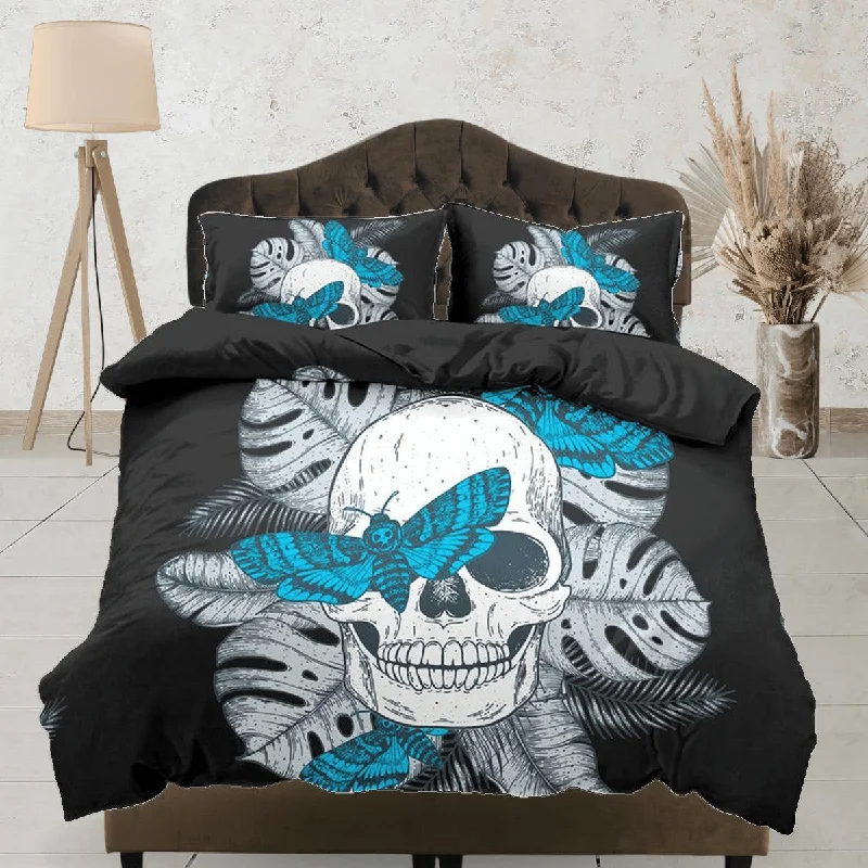 While Supplies Last Skull & Moth Black Duvet Cover Set Bedspread, Dorm Bedding with Pillowcase While Supplies Last Skull & Moth Black Duvet Cover Set Bedspread, Dorm Bedding with Pillowcase