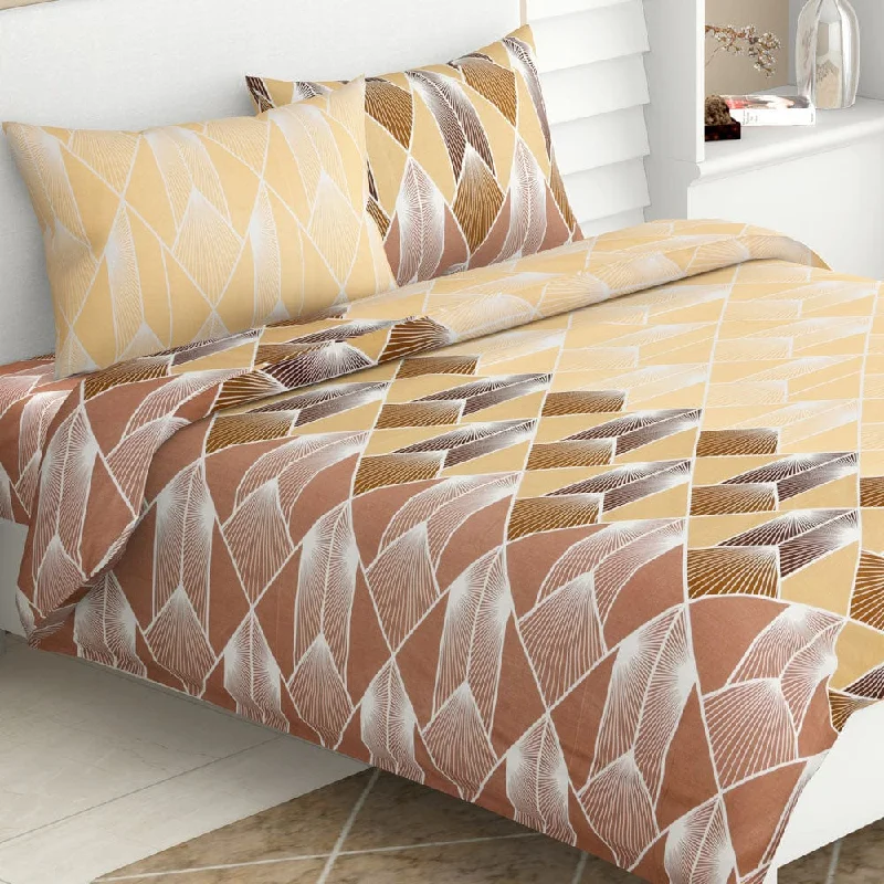 Inventory Reduction Sleek Strokes 100% Cotton Double Size Bedsheet, 144 TC