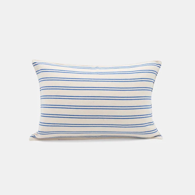 Flash Deals For A Limited Time Small Lumbar Pillow in Blue Double Stripe