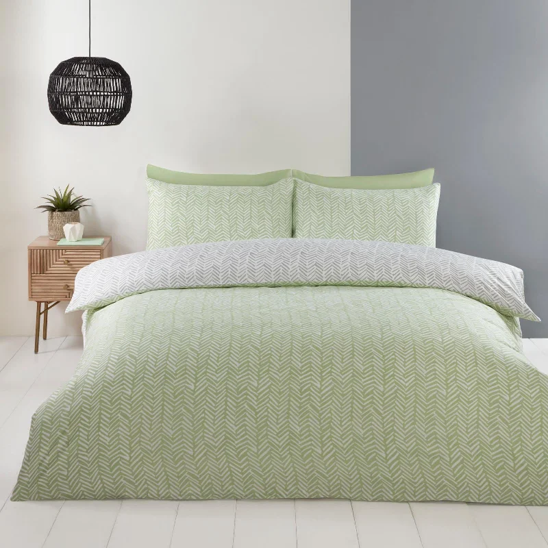 Bargain Bin So Soft Helston Duvet Cover Set Green