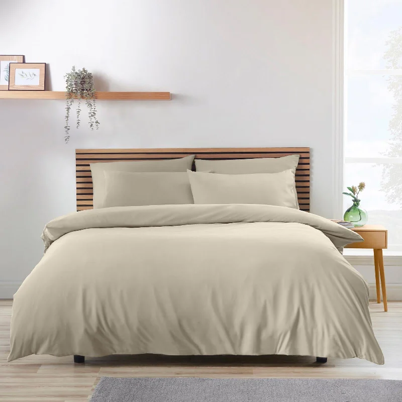 Pay Less So Soft Easy Iron Duvet Cover Set Natural